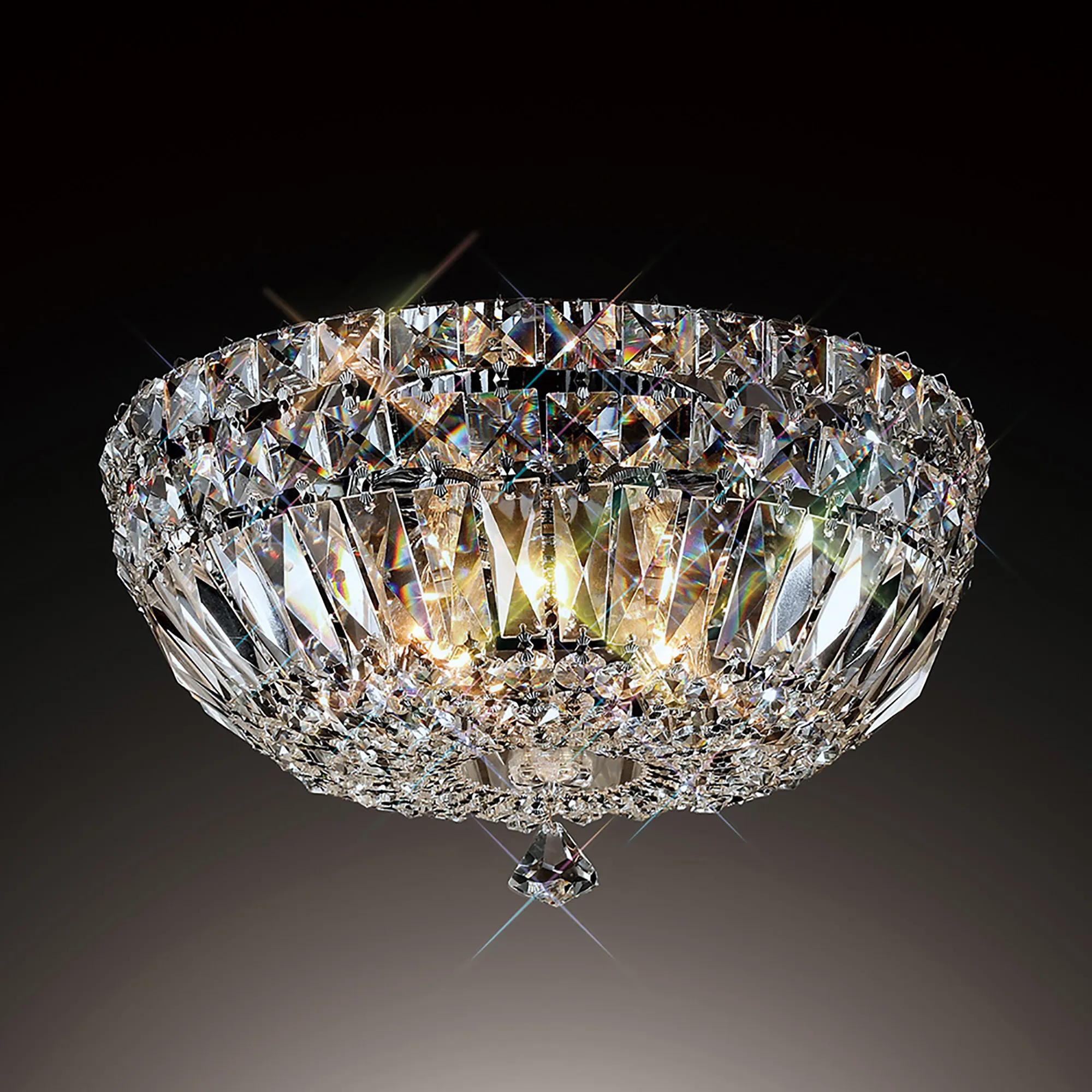 Georgina Crystal Ceiling Lights Diyas Flush Crystal Fittings